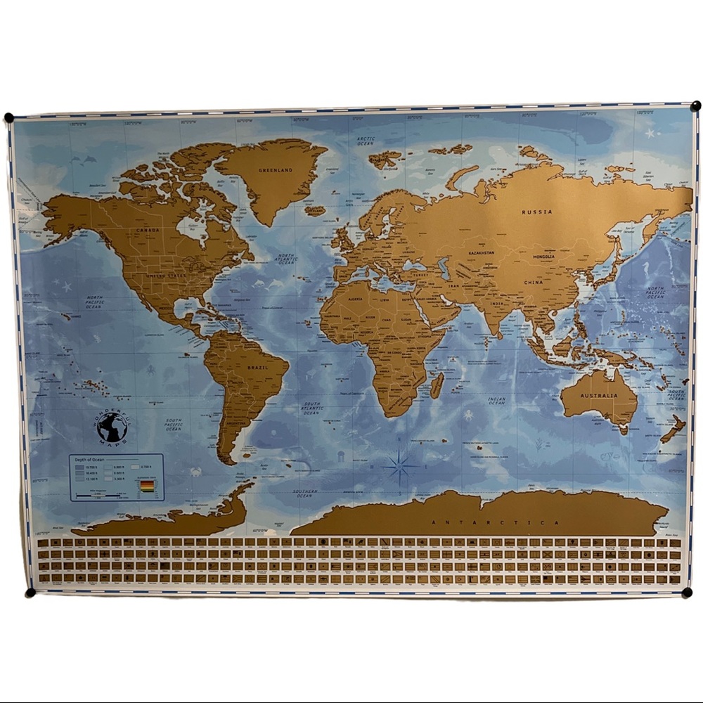 2x Wonderful Maps Scratch Off